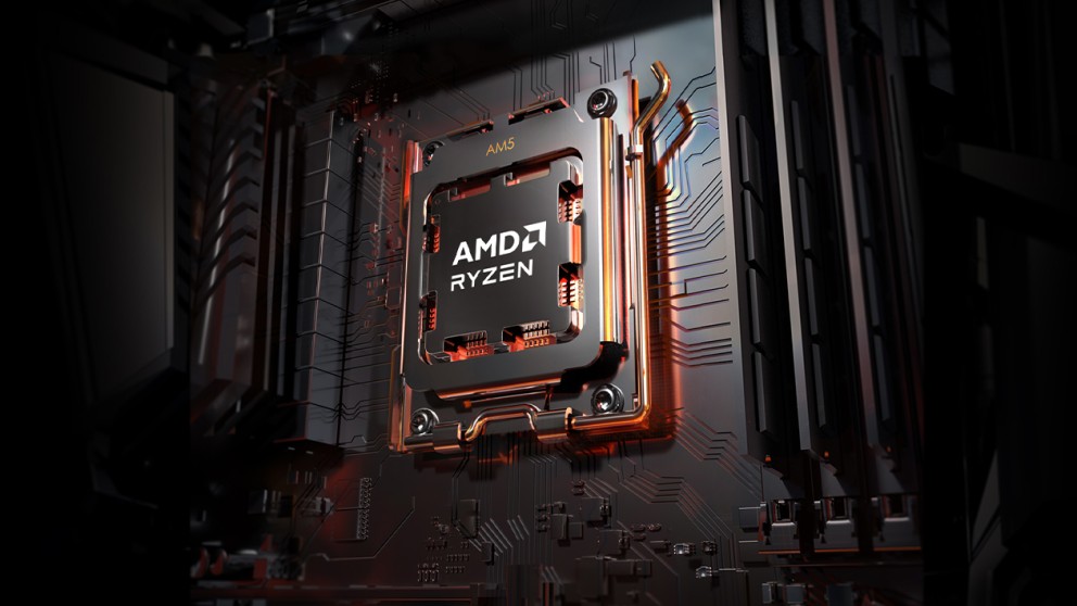 AMD Ryzen processor seated in an AM5 socket